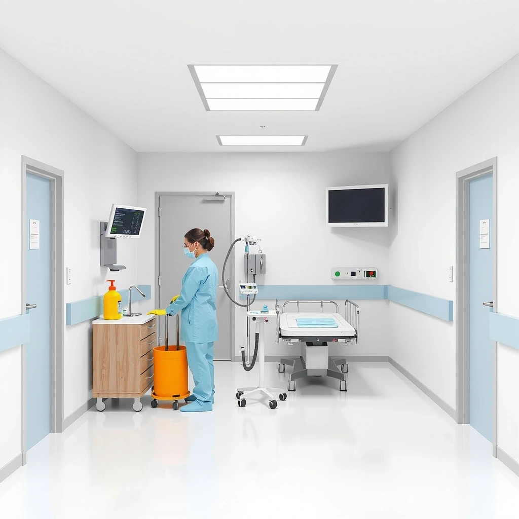 Medical facility cleaning showing sanitized healthcare environment