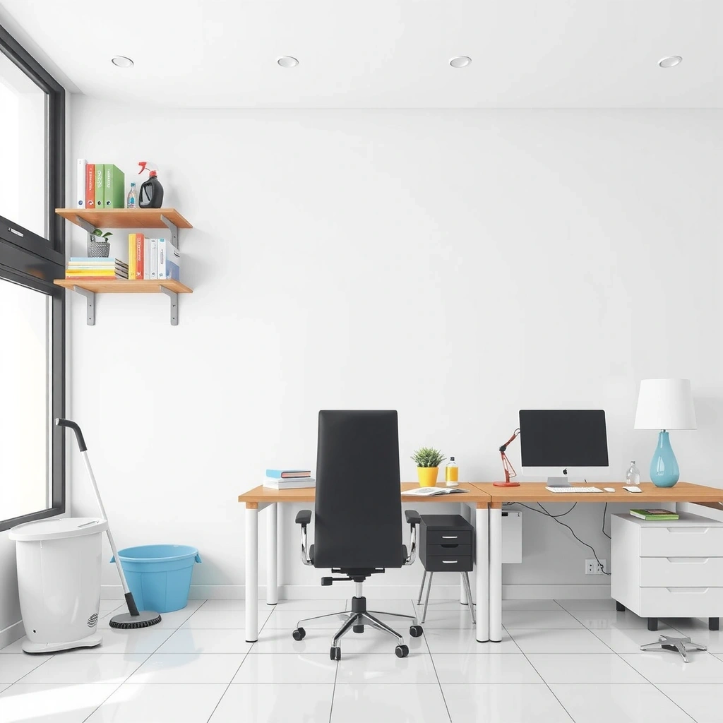 Office cleaning service showing a clean, professional office environment